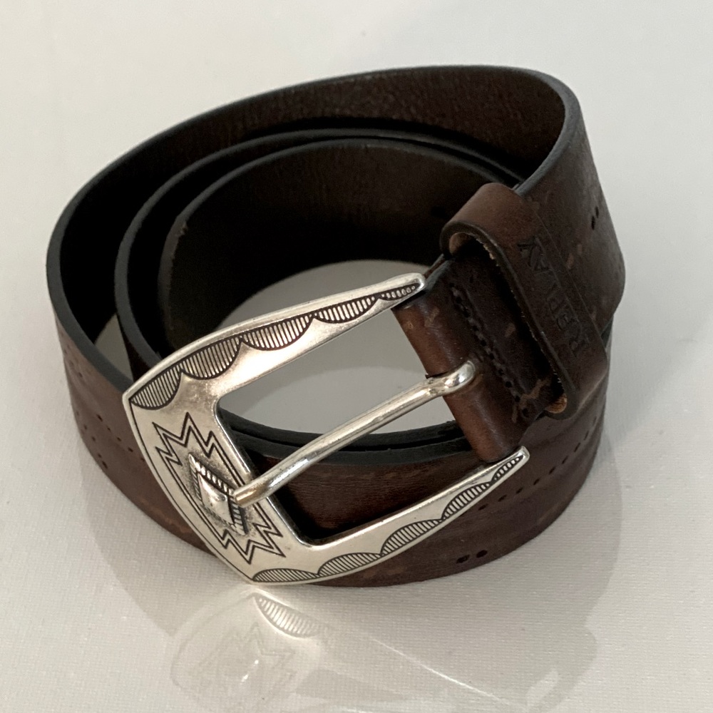 Brown leather belt